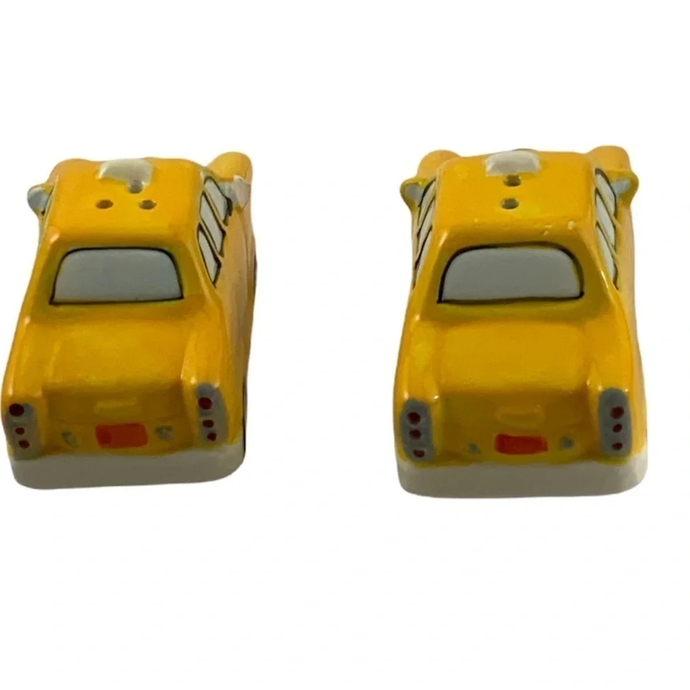 NYC Yellow Cab Cars Ceramic Salt Pepper Shaker Set by American Alitier